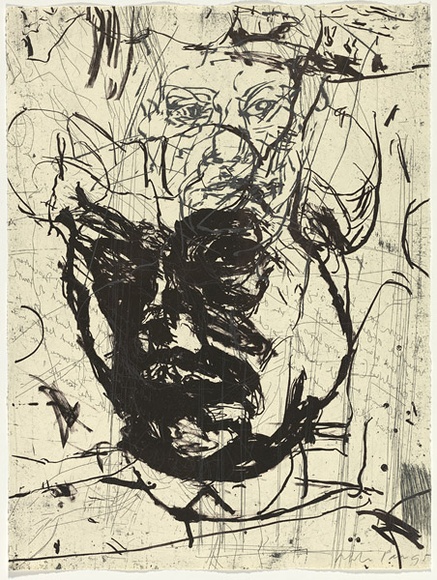 Artist: b'PARR, Mike' | Title: b'not titled.' | Date: 1995 | Technique: b'etching, printed in grey ink, from one plate; lithograph, printed in black ink, from one stone'