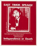 Artist: EARTHWORKS POSTER COLLECTIVE | Title: East Timor speaks! | Date: 1976 | Technique: screenprint, printed in red ink, from one stencil