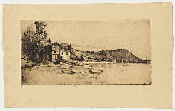 Artist: b'Long, Sydney.' | Title: b'Palm Beach' | Date: 1926 | Technique: b'line-etching, printed in brown ink with plate-tone, from one copper plate' | Copyright: b'Reproduced with the kind permission of the Ophthalmic Research Institute of Australia'