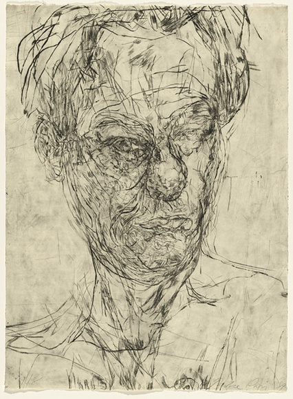 Artist: b'PARR, Mike' | Title: b'Untitled Self-portraits 9.' | Date: 1989 | Technique: b'drypoint, printed in black ink, from one copper plate' Artist: b'PARR, Mike' | Title: b'Untitled Self-portraits 9.' | Date: 1989 | Technique: b'drypoint, printed in black ink, from one copper plate'