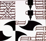 Artist: Ramsden, Mel. | Title: Fasces. Part II (mosaic of postcards). | Date: 1977 | Technique: lithograph, printed in black ink, from one stone [or plate]