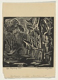 Artist: Ratas, Vaclovas. | Title: Frightened | Date: 1948 | Technique: woodcut, printed in black ink, from one block