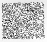 Artist: b'Allen, Joyce.' | Title: b'A number of things.' | Date: 1988 | Technique: b'linocut printed in black ink, from one block'