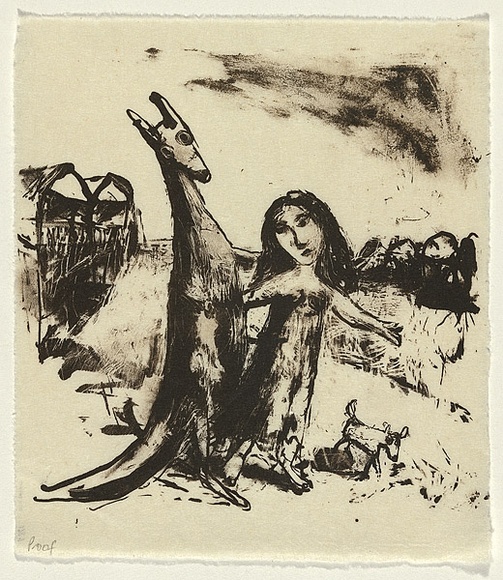 Artist: b'Shead, Garry.' | Title: b'The gathering II' | Date: c.1995 | Technique: b'lithograph, printed in sepia ink, from one stone' | Copyright: b'\xc2\xa9 Garry Shead' Artist: b'Shead, Garry.' | Title: b'The gathering II' | Date: c.1995 | Technique: b'lithograph, printed in sepia ink, from one stone' | Copyright: b'\xc2\xa9 Garry Shead'