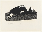 Artist: Counihan, Noel. | Title: Cathedral II. | Date: 1978, August | Technique: linocut, printed in black ink, from one block