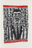 Artist: HANRAHAN, Barbara | Title: All American boy | Date: 1975 | Technique: linocut, printed in black ink from three blocks