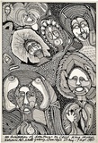 Artist: b'Wungi, Cecil King.' | Title: b'Poster: An exhibition of drawings by Cecil King Wungi National Arts School Gallery' | Date: 1980, August | Technique: b'photo-screenprint, printed in black ink, from one stencil'