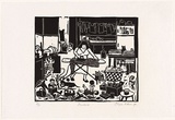 Artist: Allen, Joyce. | Title: Muddle. | Date: 1990 | Technique: linocut, printed in black ink, from one block