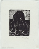 Artist: MADDOCK, Bea | Title: Fossicker on the beach | Date: July 1963 | Technique: relief-etching, printed in black ink by hand-burnishing, from one copper plate