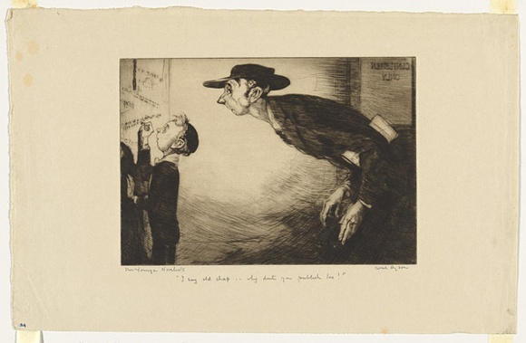 Artist: b'Dyson, Will.' | Title: b'Our younger novelists: But I say, why don\'t you publish too!.' | Date: c.1929 | Technique: b'drypoint, printed in black ink, from one plate' Artist: b'Dyson, Will.' | Title: b'Our younger novelists: But I say, why don\'t you publish too!.' | Date: c.1929 | Technique: b'drypoint, printed in black ink, from one plate'