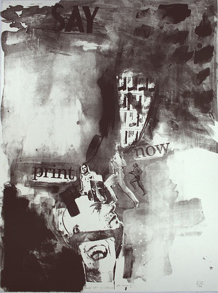 Artist: b'Koch-Sanders, Donny.' | Title: b'Ready-set-go (exercise)' | Date: 1996, 12 July | Technique: b'lithograph with photo-stencil, printed in black ink, from one stone' Artist: b'Koch-Sanders, Donny.' | Title: b'Ready-set-go (exercise)' | Date: 1996, 12 July | Technique: b'lithograph with photo-stencil, printed in black ink, from one stone'