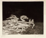 Artist: SELLBACH, Udo | Title: (Figures) | Date: 1965 | Technique: etching and aquatint printed in black ink, from one plate
