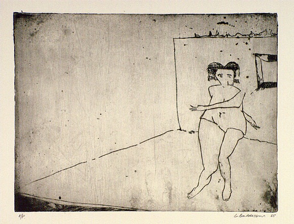 Artist: b'BALDESSIN, George' | Title: b'not titled.' | Date: 1965 | Technique: b'etching and aquatint, printed in black ink, from one plate' Artist: b'BALDESSIN, George' | Title: b'not titled.' | Date: 1965 | Technique: b'etching and aquatint, printed in black ink, from one plate'