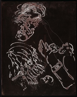 Artist: BOYD, Arthur | Title: Plate 128: Jonah page 126. Epilogue. | Date: 1972-73 | Technique: etched plate | Copyright: This work appears on screen courtesy of Bundanon Trust