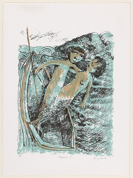 Artist: b'Shead, Garry.' | Title: b'Kingfisher 2' | Date: 1998, September | Technique: b'screenprint, printed in colour, from multiple stencils' | Copyright: b'\xc2\xa9 Garry Shead' Artist: b'Shead, Garry.' | Title: b'Kingfisher 2' | Date: 1998, September | Technique: b'screenprint, printed in colour, from multiple stencils' | Copyright: b'\xc2\xa9 Garry Shead'