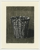 Artist: Cooper, Simon. | Title: Still life (vessel of integrity) | Date: 1999, November | Technique: woodcut, printed in brown and black ink, from two blocks