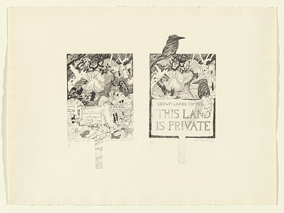 Artist: b'Wolseley, John.' | Title: b'Amen to the Australian coastline I & II (etching and plates)' | Date: 1976/77 | Technique: b'etchings, printed in black ink, each from one plate' | Copyright: b'\xc2\xa9 John Wolseley. Licensed by VISCOPY, Australia' Artist: b'Wolseley, John.' | Title: b'Amen to the Australian coastline I & II (etching and plates)' | Date: 1976/77 | Technique: b'etchings, printed in black ink, each from one plate' | Copyright: b'\xc2\xa9 John Wolseley. Licensed by VISCOPY, Australia'