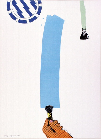 Artist: b'Barker, George.' | Title: b'Japan too.' | Date: 1974 | Technique: b'screenprint, printed in colour, from multiple stencils' | Copyright: b'\xc2\xa9 George Barker' Artist: b'Barker, George.' | Title: b'Japan too.' | Date: 1974 | Technique: b'screenprint, printed in colour, from multiple stencils' | Copyright: b'\xc2\xa9 George Barker'