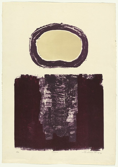 Artist: b'King, Grahame.' | Title: b'Totem' | Date: 1970 | Technique: b'lithograph, printed in colour, from three stones [or plates]'