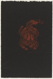 Artist: Charlie, Maxine. | Title: Turtle blowing bubbles | Date: 1997, September | Technique: screenprint, printed in red and brown ochre ink, from one stencil