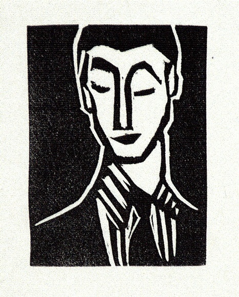 Artist: b'Barwell, Geoff.' | Title: b'(Head of a boy).' | Date: (1955) | Technique: b'linocut, printed in black ink, from one block' Artist: b'Barwell, Geoff.' | Title: b'(Head of a boy).' | Date: (1955) | Technique: b'linocut, printed in black ink, from one block'