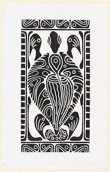 Artist: b'RED HAND PRINT' | Title: b'Turtle' | Date: 1998, 29 June | Technique: b'linocut, printed in black ink, from one block' Artist: b'RED HAND PRINT' | Title: b'Turtle' | Date: 1998, 29 June | Technique: b'linocut, printed in black ink, from one block'
