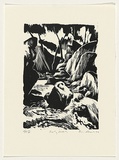 Artist: AMOR, Rick | Title: Rocky creek. | Date: 1992 | Technique: woodcut, printed in black ink, from one block