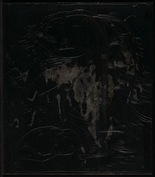 Artist: b'BOYD, Arthur' | Title: b'Plate 70: Nude figure with cloud and beasts.' | Date: (1968-69) | Technique: b'etched plate' | Copyright: b'This work appears on screen courtesy of Bundanon Trust' Artist: b'BOYD, Arthur' | Title: b'Plate 70: Nude figure with cloud and beasts.' | Date: (1968-69) | Technique: b'etched plate' | Copyright: b'This work appears on screen courtesy of Bundanon Trust'