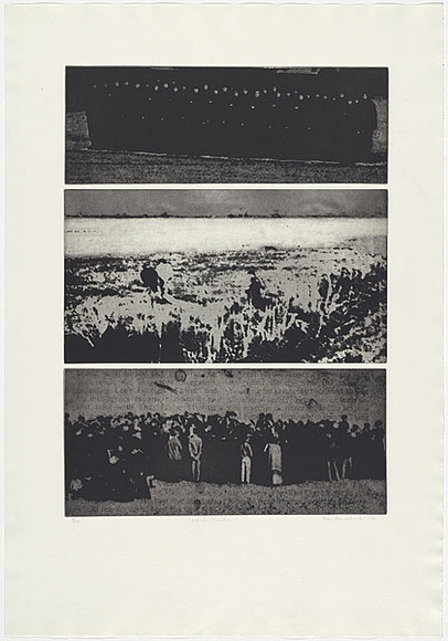 Artist: b'MADDOCK, Bea' | Title: b'White shadow' | Date: May 1974 | Technique: b'photo-etching, aquatint and burnishing, printed in black ink, from three zinc plates' Artist: b'MADDOCK, Bea' | Title: b'White shadow' | Date: May 1974 | Technique: b'photo-etching, aquatint and burnishing, printed in black ink, from three zinc plates'