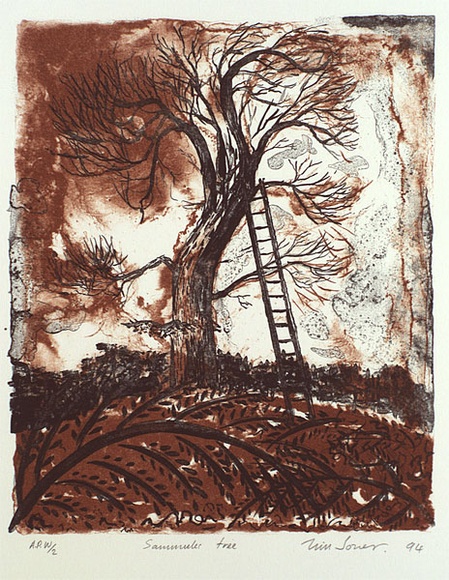 Artist: b'Jones, Tim.' | Title: bSamuel's tree | Date: 1995, April - May | Technique: b'lithograph, printed in colour, from two stones' Artist: b'Jones, Tim.' | Title: bSamuel's tree | Date: 1995, April - May | Technique: b'lithograph, printed in colour, from two stones'