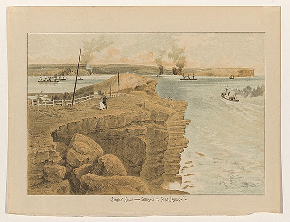 Title: b'Sydney Heads - entrance to Port Jackson' | Date: c.1888 | Technique: b'chromolithograph, from three plates'