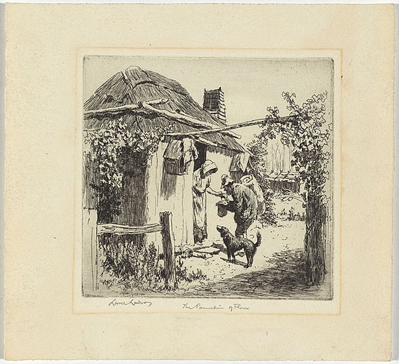 Artist: b'LINDSAY, Lionel' | Title: b'The pannikin of flour' | Date: 1924 | Technique: b'etching, printed in black ink with plate-tone, from one plate' | Copyright: b'Courtesy of the National Library of Australia' Artist: b'LINDSAY, Lionel' | Title: b'The pannikin of flour' | Date: 1924 | Technique: b'etching, printed in black ink with plate-tone, from one plate' | Copyright: b'Courtesy of the National Library of Australia'