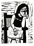 Artist: b'LAWTON, Tina' | Title: b'Number 6' | Date: 1962 | Technique: b'linocut, printed in black ink, from one block'