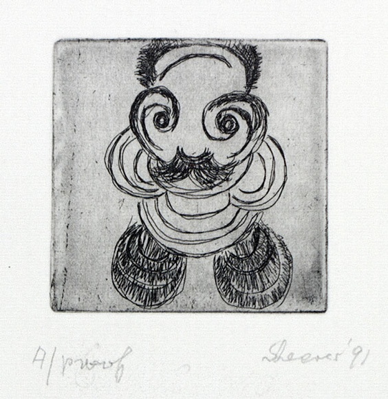 Artist: b'Shearer, Mitzi.' | Title: b'not titled' | Date: 1991 | Technique: b'etching, printed in black ink with plate-tone, from one plate' Artist: b'Shearer, Mitzi.' | Title: b'not titled' | Date: 1991 | Technique: b'etching, printed in black ink with plate-tone, from one plate'