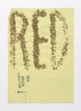 Artist: b'Grounds, Joan.' | Title: b'Red-green duration: from the portfolio Rare birds with sticky wings.' | Date: c.1978 | Technique: b'rubber stamps; collage of bird seed'