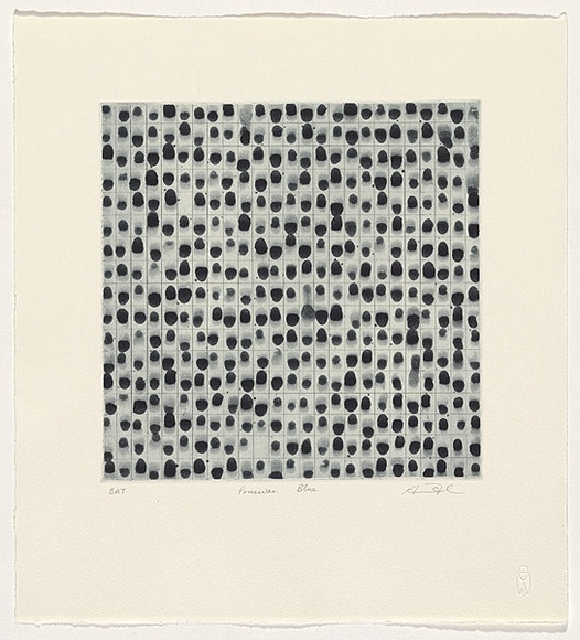Artist: b'Taylor, Simon.' | Title: b'Prussian blue' | Date: 2007 | Technique: b'etching, open-bite and aquatint, printed in colour, from one plate'