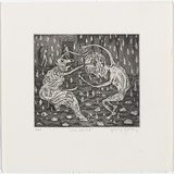 Artist: Gittoes, George. | Title: The street. | Date: 1971 | Technique: etching, printed in black ink, from one plate
