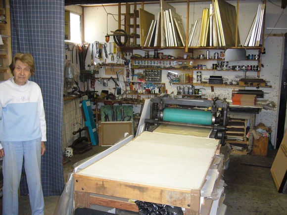Artist: b'Butler, Roger' | Title: b'Inge King in the studio of her late husband Grahame King, Warrandyte, Victoria, October 2008' | Date: 2008 Artist: b'Butler, Roger' | Title: b'Inge King in the studio of her late husband Grahame King, Warrandyte, Victoria, October 2008' | Date: 2008