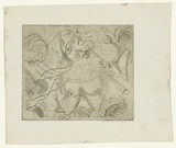 Artist: BOYD, Arthur | Title: Figure with eyes and ram. | Date: (1962-63) | Technique: drypoint, printed in black ink, from one plate | Copyright: Reproduced with permission of Bundanon Trust