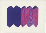 Artist: WALKER, Murray | Title: One two three four five six. | Date: 1970 | Technique: linocut, printed in colour, from multiple blocks