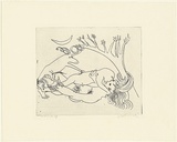 Artist: BOYD, Arthur | Title: Ram and figures under a tree. | Date: (1968-69) | Technique: etching, printed in black ink, from one plate | Copyright: Reproduced with permission of Bundanon Trust