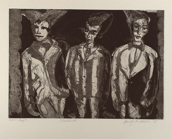 Artist: b'RIDSDALE, Dorothy' | Title: b'Flash back' | Date: 1981 | Technique: b'etching, printed in black ink, from one plate'