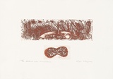 Artist: b'MEYER, Bill' | Title: b'Waterhole with correspondances' | Date: 1988 | Technique: b'etching, drypoint and aquatint, printed in sepia ink, from two zinc plates' | Copyright: b'\xc2\xa9 Bill Meyer'