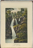 Artist: b'Lycett, Joseph.' | Title: bBeckett's Fall, on the River Apsley, New South Wales. | Date: 1825 | Technique: b'aquatint, etching printed in black ink from one plate, hand-coloured'