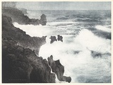 Artist: EWINS, Rod | Title: Kona Coast. | Date: 1990 June | Technique: spraycan aquatint, printed in black ink, from one steel plate