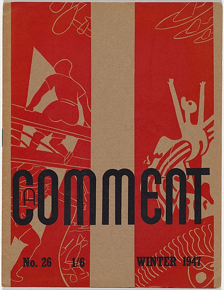 Artist: b'UNIDENTIFIED ARTIST,' | Title: b'A Comment, no.26, Winter, 1947' | Date: 1947 | Technique: b'linocut, printed in red ink, from one block; letterpress text' Artist: b'UNIDENTIFIED ARTIST,' | Title: b'A Comment, no.26, Winter, 1947' | Date: 1947 | Technique: b'linocut, printed in red ink, from one block; letterpress text'