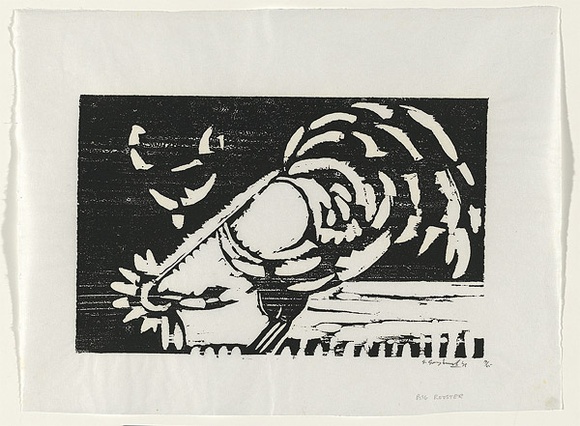 Artist: b'Grey-Smith, Guy' | Title: b'Big rooster' | Date: 1978 | Technique: b'woodcut, printed in black ink, from one block' Artist: b'Grey-Smith, Guy' | Title: b'Big rooster' | Date: 1978 | Technique: b'woodcut, printed in black ink, from one block'
