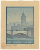 Artist: b'Colbourn, John.' | Title: b'Morning silver.' | Date: c.1942 | Technique: b'linocut, printed in colour, from multiple blocks'