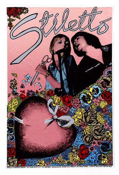 Title: Stiletto. Album out soon on EMI OZ | Date: 1978 | Technique: screenprint, printed in colour, from multiple stencils | Copyright: © Michael Callaghan