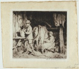 Artist: b'Darbyshire, Beatrice.' | Title: b'The cow shed, Balingup.' | Date: 1922 | Technique: b'etching, drypoint, printed in black ink, from one copper plate'